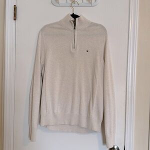 Tommy Hilfiger cream 1/4 zip sweater large